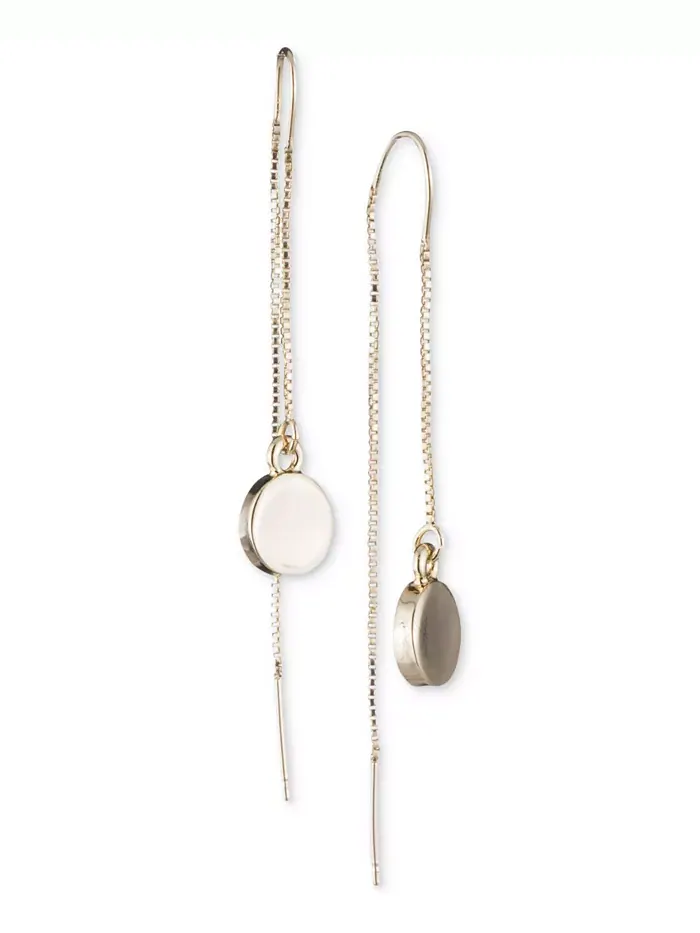 Серьги-проволочки золотистого оттенка DKNY