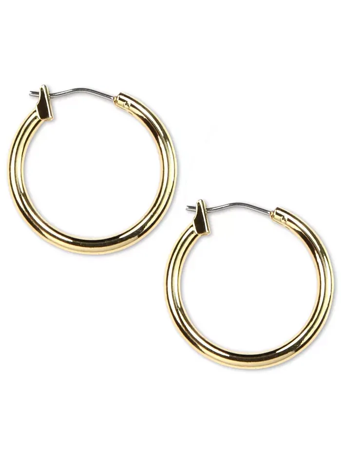 Золотистые серьги-кольца, 1 дюйм Anne Klein — изображение 1 из 3