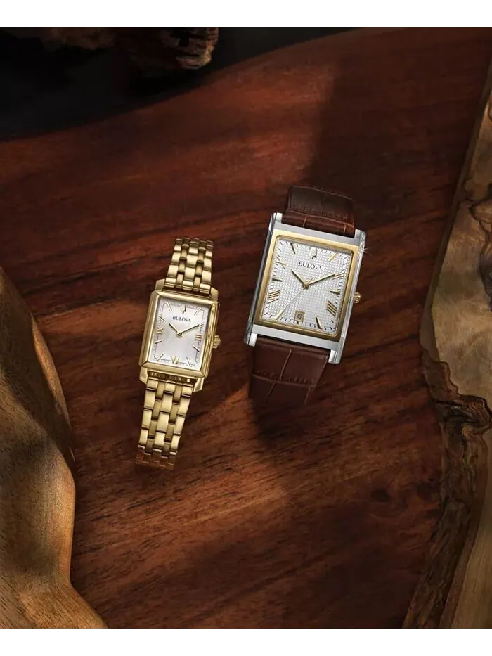 Мужские часы Sutton с коричневым кожаным ремешком, 29 мм Bulova — изображение 4 из 4