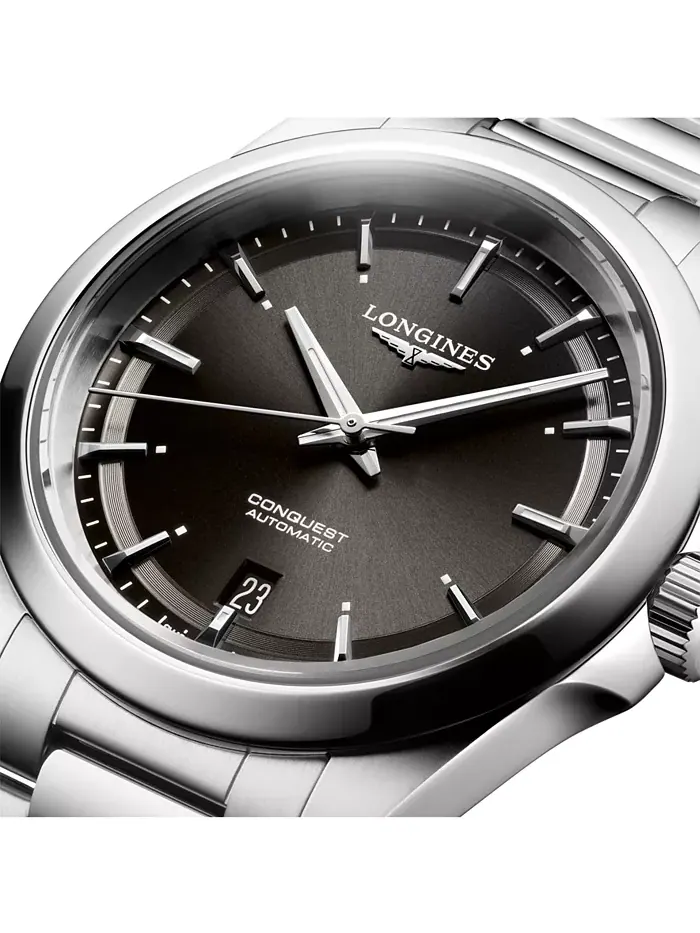 Мужские автоматические часы Swiss Automatic Conquest с браслетом из нержавеющей стали, 38 мм — изображение 4 из 6