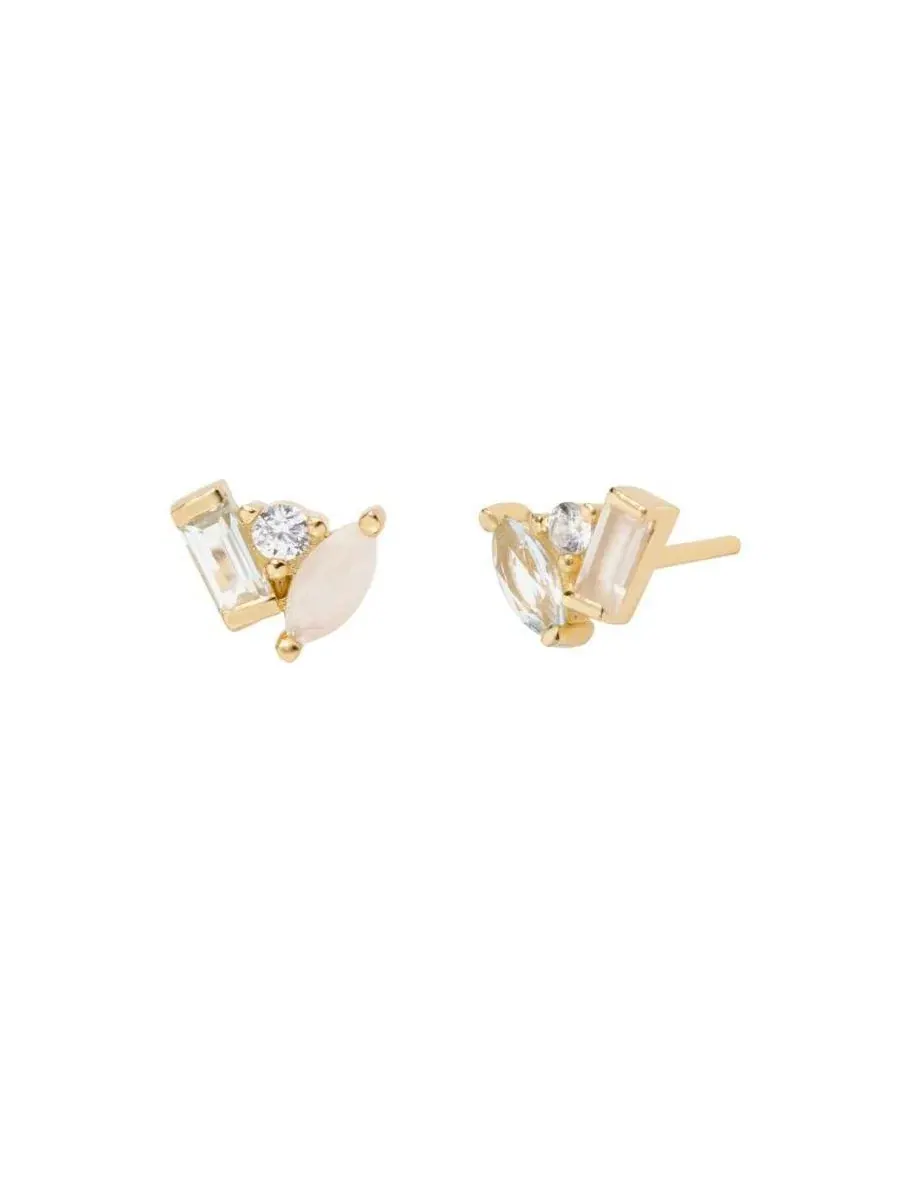 Серьги-пусеты с лунным камнем и топазом, Seraphina Moonstone Topaz Little Sky Stone, Moonstone And
