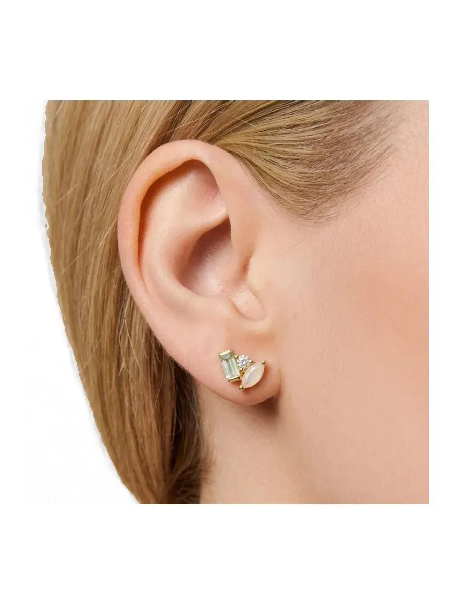 Серьги-пусеты с лунным камнем и топазом, Seraphina Moonstone Topaz Little Sky Stone, Moonstone And — изображение 2 из 3