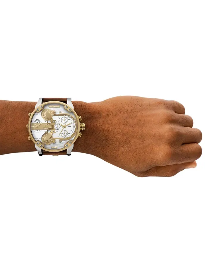 Мужские часы Mr. Daddy 2.0 Chronograph с коричневым кожаным ремешком, 57 мм Diesel — изображение 2 из 4