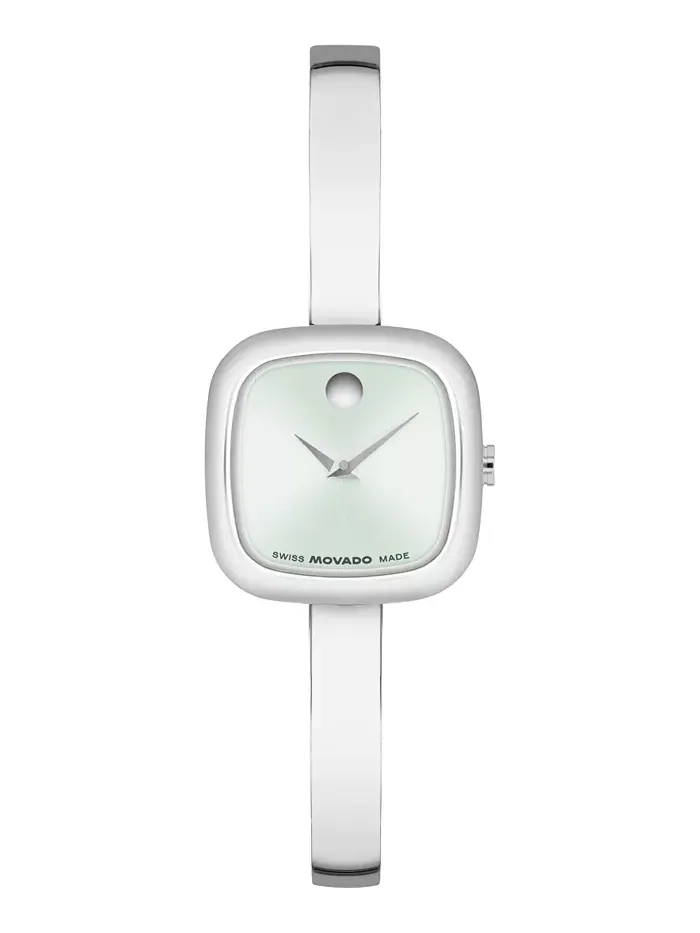 Женские наручные часы Museum Cushion Swiss Quartz Stainless Steel Bangle Watch, 21.50 мм Movado — изображение 1 из 3