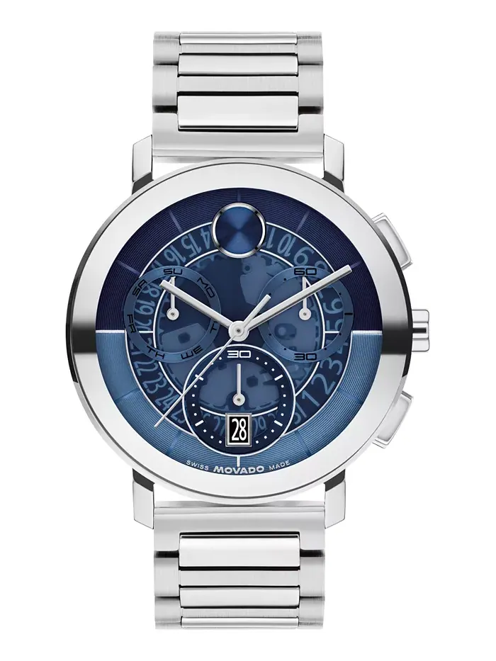 Мужские часы Bold Evolution 2.0 Swiss Quartz Chrono из нержавеющей стали, 42 мм Movado — изображение 1 из 3