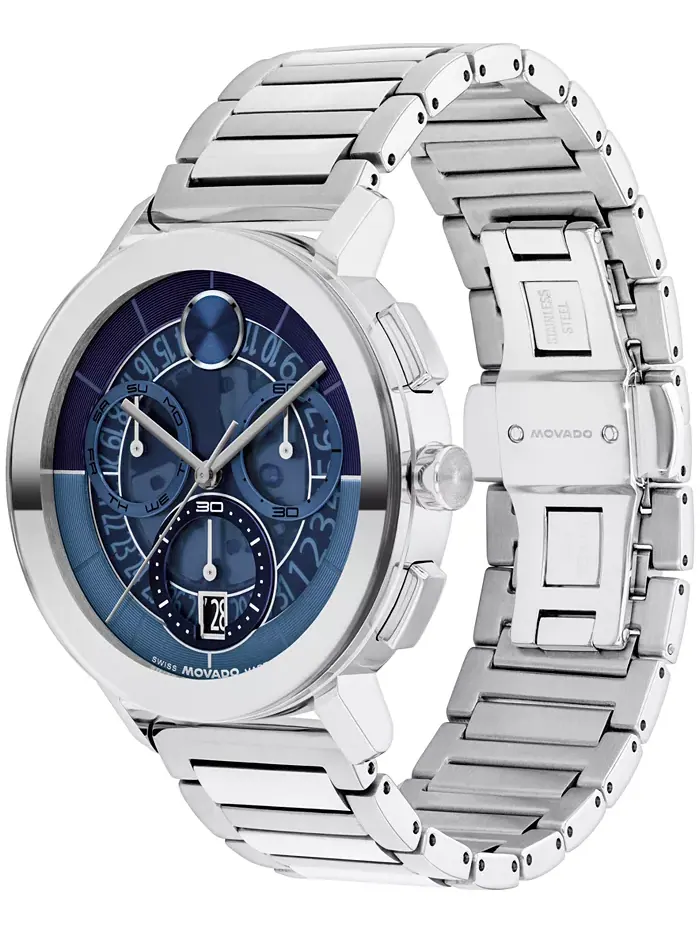 Мужские часы Bold Evolution 2.0 Swiss Quartz Chrono из нержавеющей стали, 42 мм Movado — изображение 2 из 3