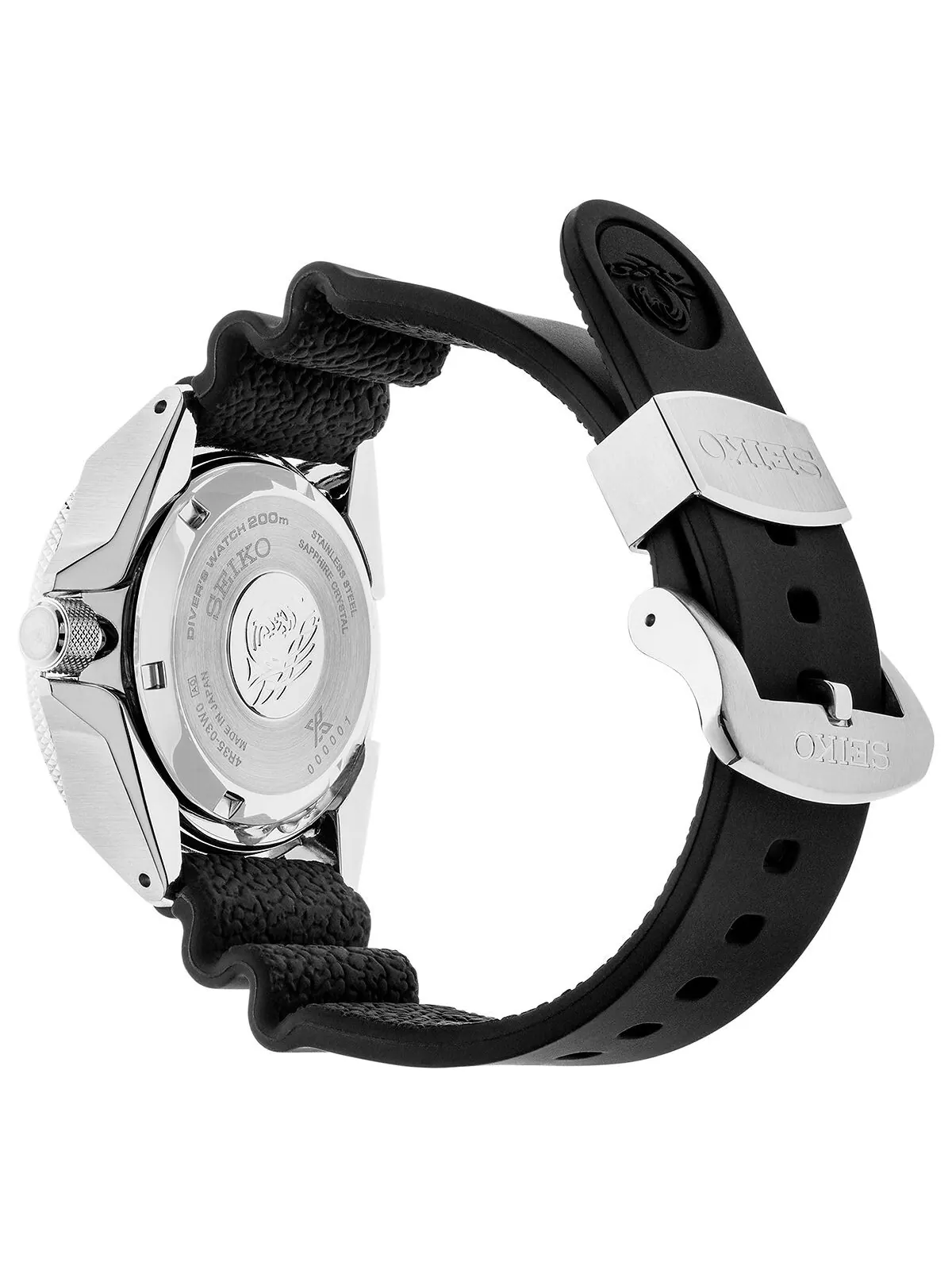 Мужские автоматические часы Prospex с черным силиконовым ремешком, 44 мм Seiko — изображение 3 из 3, оттенок белый