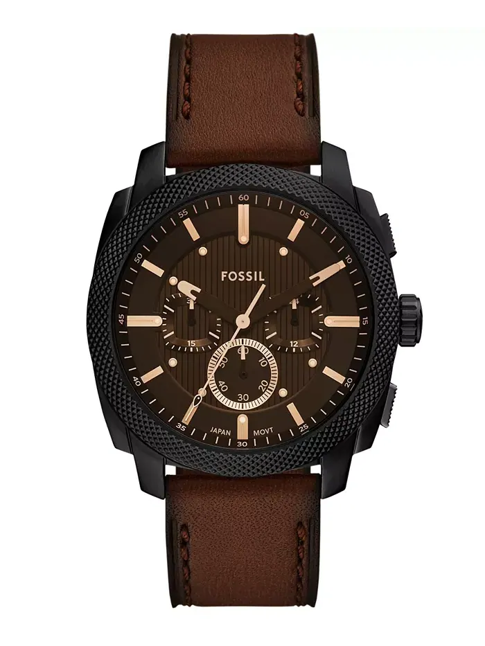 Мужские часы Machine Chronograph, черные, из нержавеющей стали, 44 мм Fossil — изображение 1 из 3