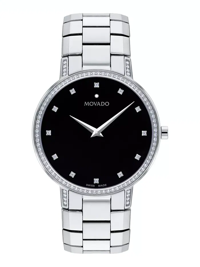 Мужские наручные часы Swiss Faceto Diamond (3/8 ct. t.w.) из нержавеющей стали, 39 мм Movado — изображение 1 из 5