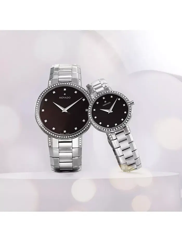 Мужские наручные часы Swiss Faceto Diamond (3/8 ct. t.w.) из нержавеющей стали, 39 мм Movado — изображение 5 из 5