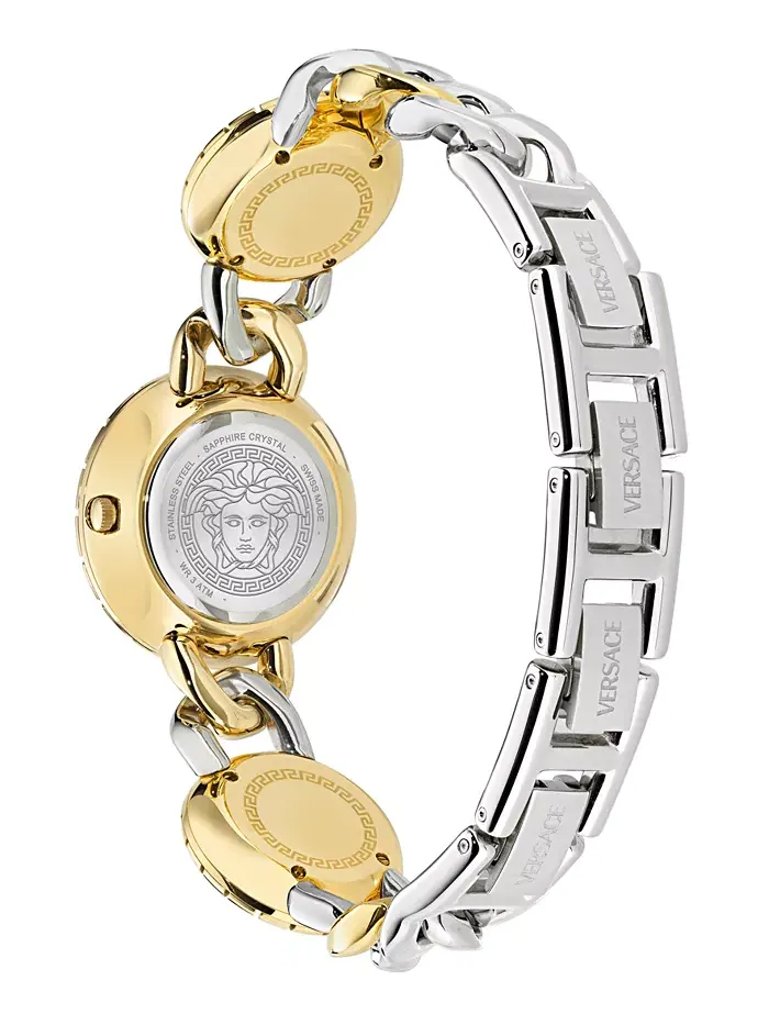 Женские часы Swiss La Greca Stud Icon с двухцветным браслетом-цепочкой 28mm Versace — изображение 3 из 3