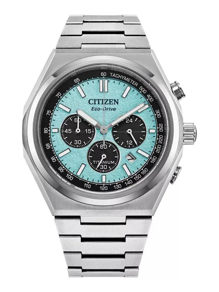 Eco-Drive Мужские часы с хронографом Zenshin Super Titanium с браслетом 43 мм Citizen
