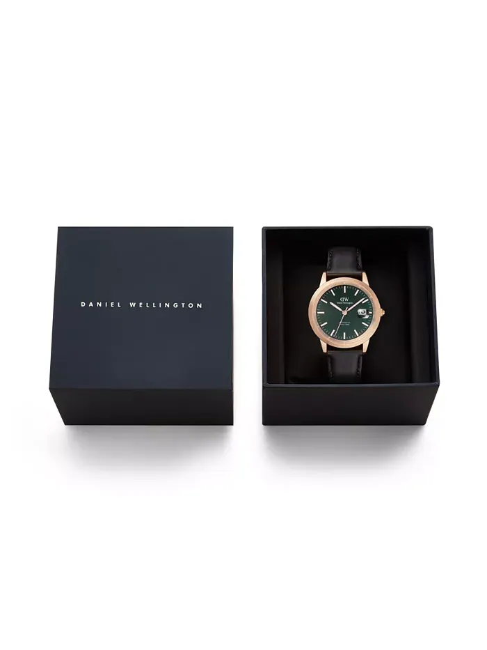 Мужские автоматические часы из черной кожи, 40 мм Daniel Wellington — изображение 7 из 7