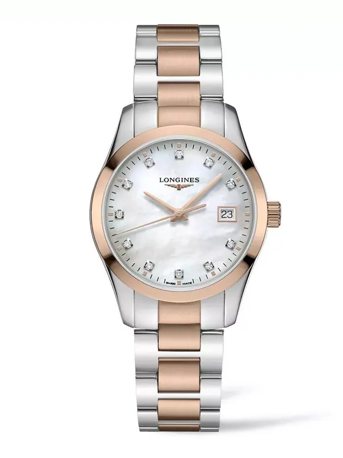 Женские часы Swiss Conquest Classic Diamond (1/20 ct. t.w.) с браслетом из двухцветной нержавеющей — изображение 1 из 2