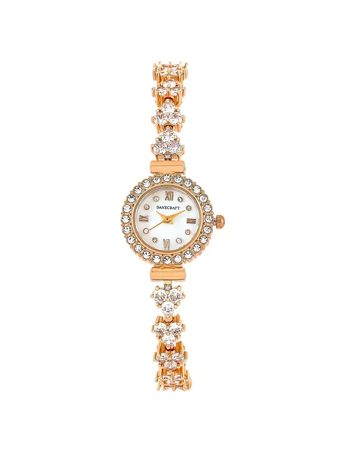 Женские аналоговые часы с позолотой 18K розового золота Danecraft