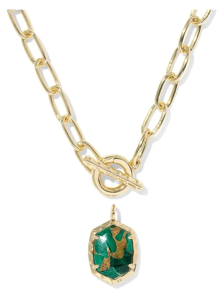 Женское колье Daphne Link And Chain Kendra Scott — изображение 2 из 3, оттенок золотистый зеленый