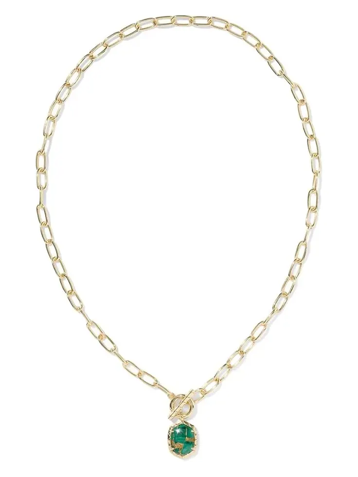Женское колье Daphne Link And Chain Kendra Scott — изображение 3 из 3, оттенок золотистый зеленый