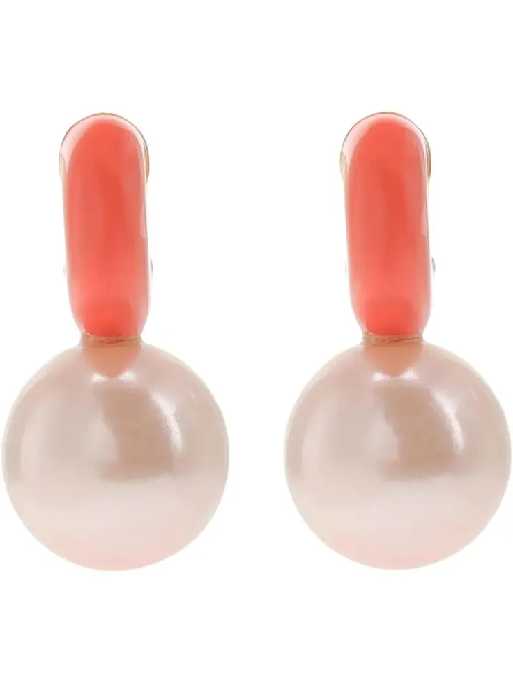 Женские серьги-кольца Bright Spots Drop Huggies Kate Spade New York — изображение 1 из 2, оттенок коралл