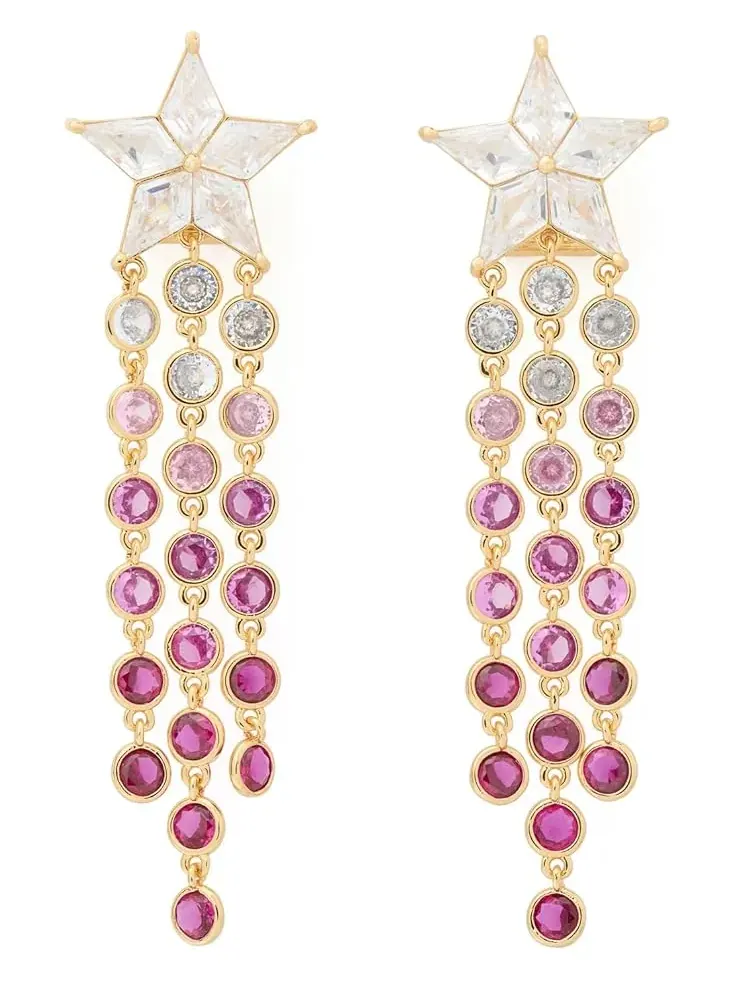 Женские серьги «Звезда Космоса» с бахромой Kate Spade New York — изображение 1 из 1, оттенок красный мульти
