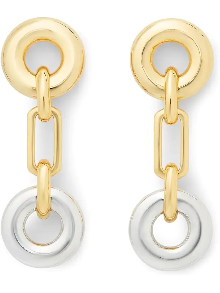Женские серьги-кольца с переплетенными линиями Kate Spade New York — изображение 1 из 1, оттенок серебристый золотистый