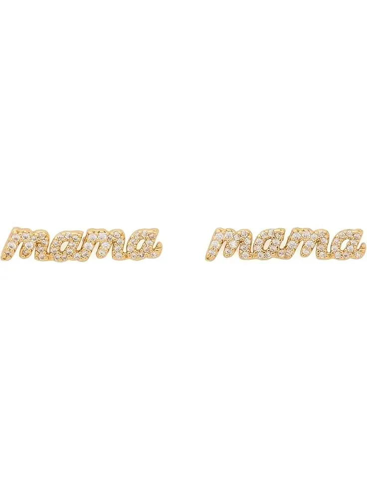 Женские серьги-гвоздики Mama Pave Kate Spade New York — изображение 1 из 2, оттенок прозрачный/золотистый