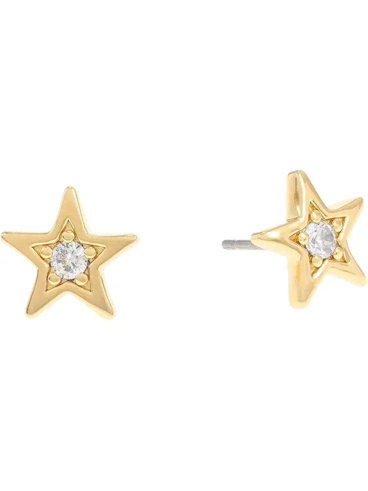 Женские серьги-гвоздики «Расплавленное стекло» Kate Spade New York — изображение 1 из 1, оттенок прозрачный/золотистый