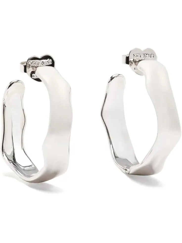 Women's Kate Spade New York Molten Hoops — изображение 1 из 2, оттенок серебряный