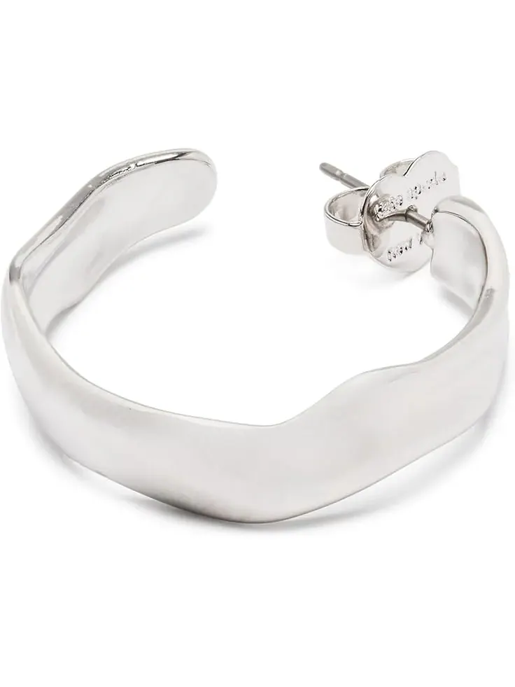 Women's Kate Spade New York Molten Hoops — изображение 2 из 2, оттенок серебряный
