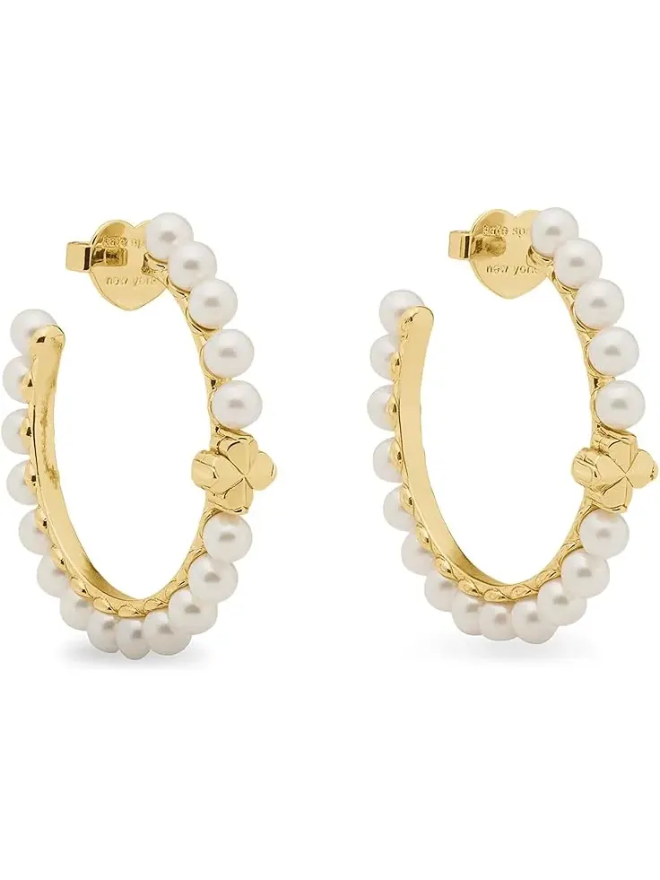 Женские большие маленькие серьги-кольца Kate Spade New York — изображение 1 из 1, оттенок золотистый