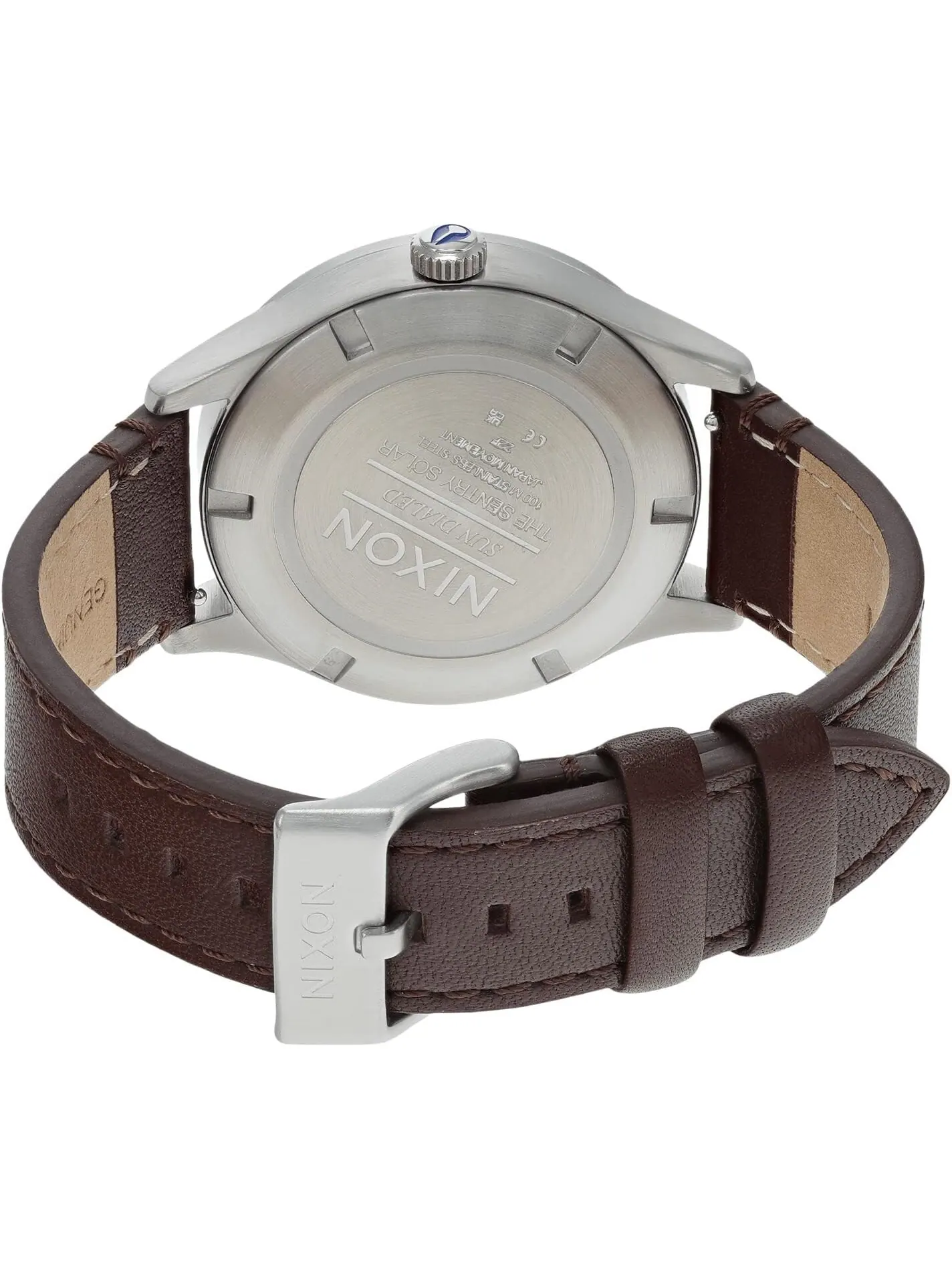 Часы Sentry Solar Leather Nixon — изображение 3 из 4, оттенок темно-синий/серебристый