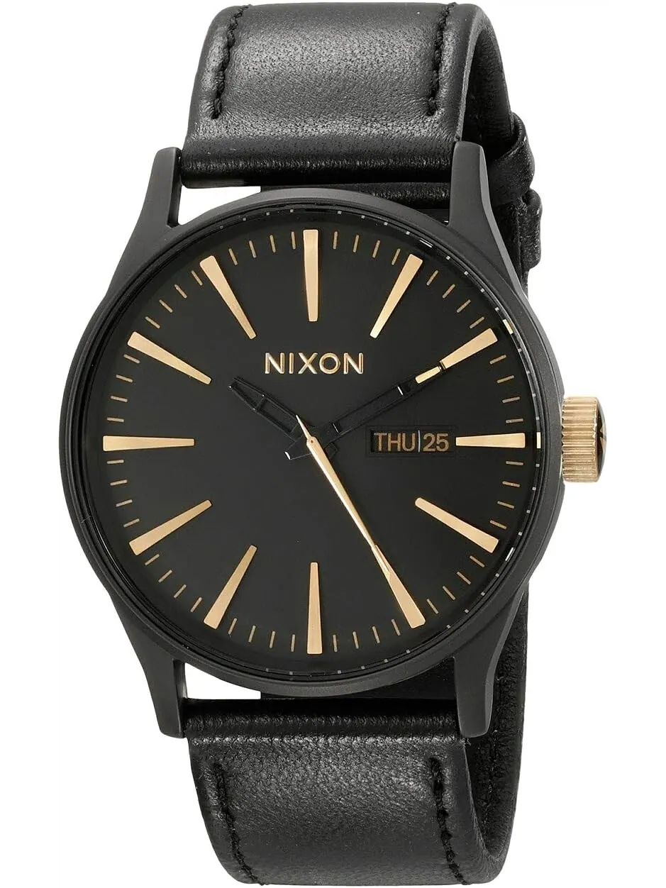 Часы Sentry Leather Nixon — изображение 1 из 5, оттенок черный/золотистый