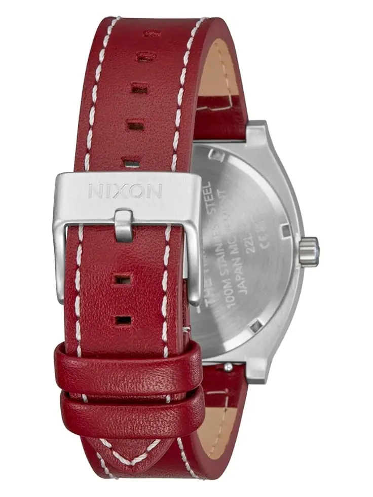 Мужские кожаные часы Time Teller Nixon — изображение 2 из 4, оттенок серебристый