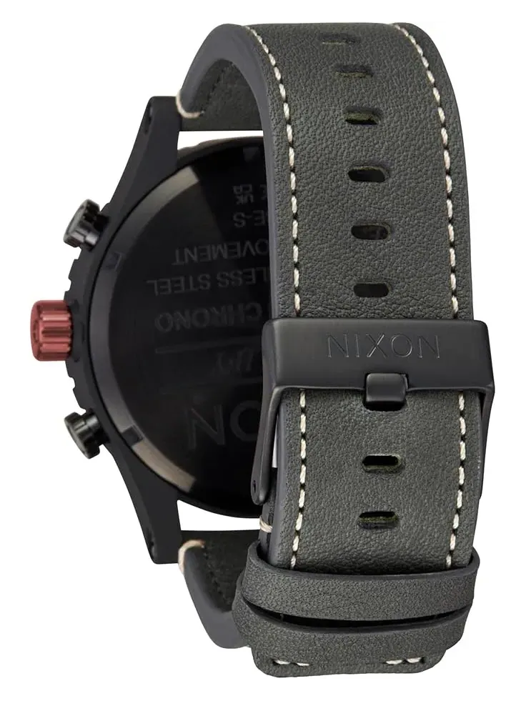 Мужские кожаные часы Chrono 51-30 Nixon — изображение 3 из 4, оттенок черный//темно-серый