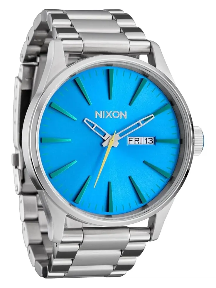 Мужские часы Sentry из нержавеющей стали Nixon — изображение 1 из 3, оттенок серебристый/синий