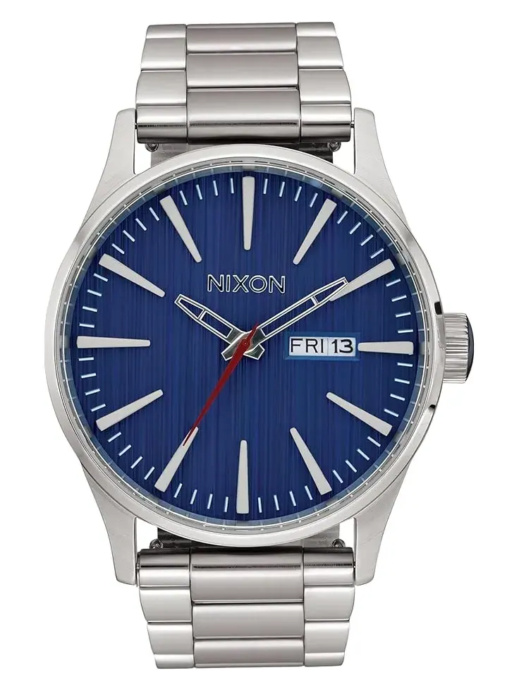 Мужские часы Sentry из нержавеющей стали Nixon — изображение 1 из 4, оттенок серебристый/индиго