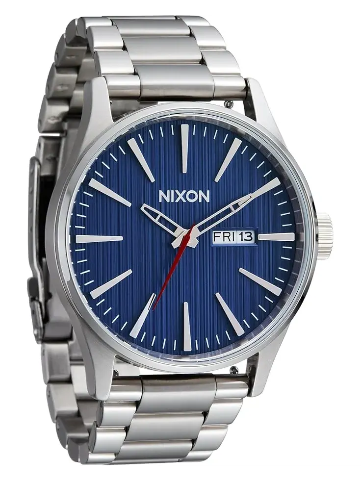 Мужские часы Sentry из нержавеющей стали Nixon — изображение 3 из 4, оттенок серебристый/индиго