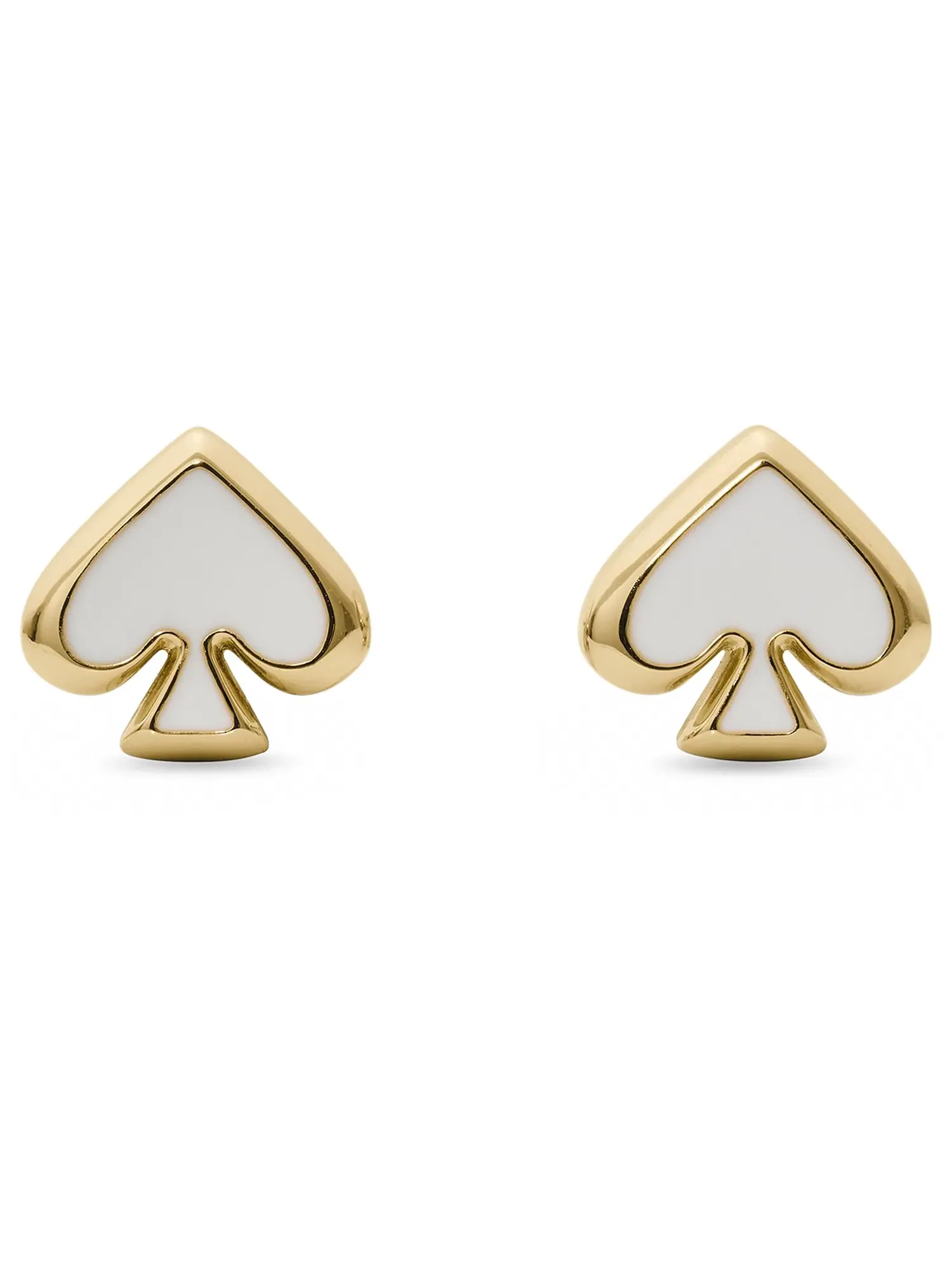 Эмалированные серьги-гвоздики Everyday Spade Kate Spade New York — изображение 1 из 2, оттенок белый