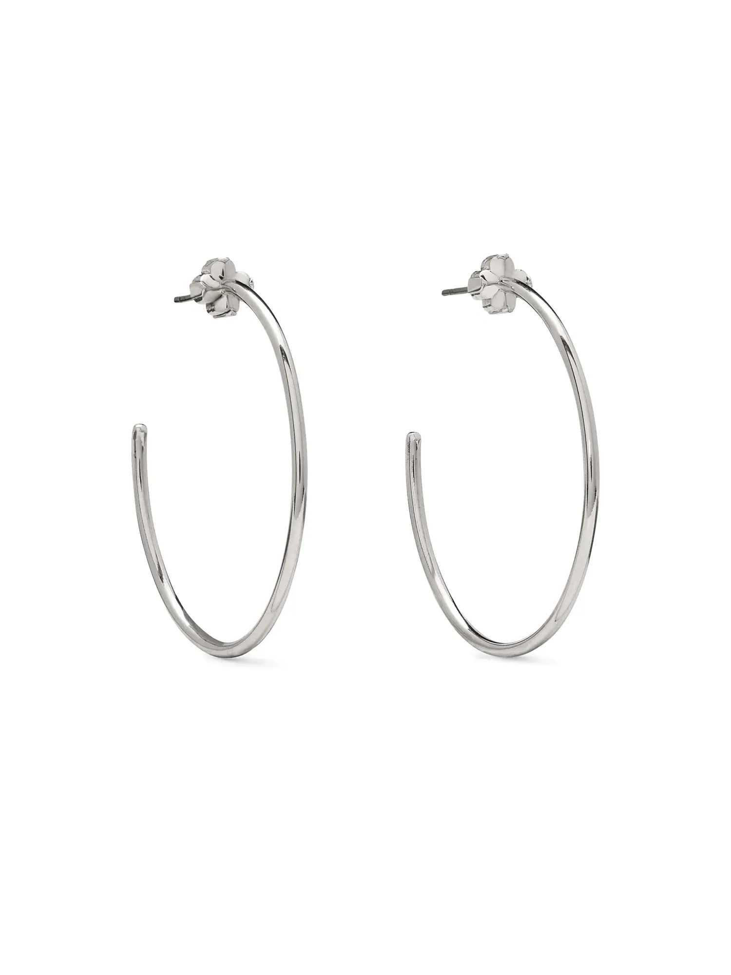 Серьги-кольца Spade Flower Hoops Kate Spade New York — изображение 1 из 3, оттенок серебряный