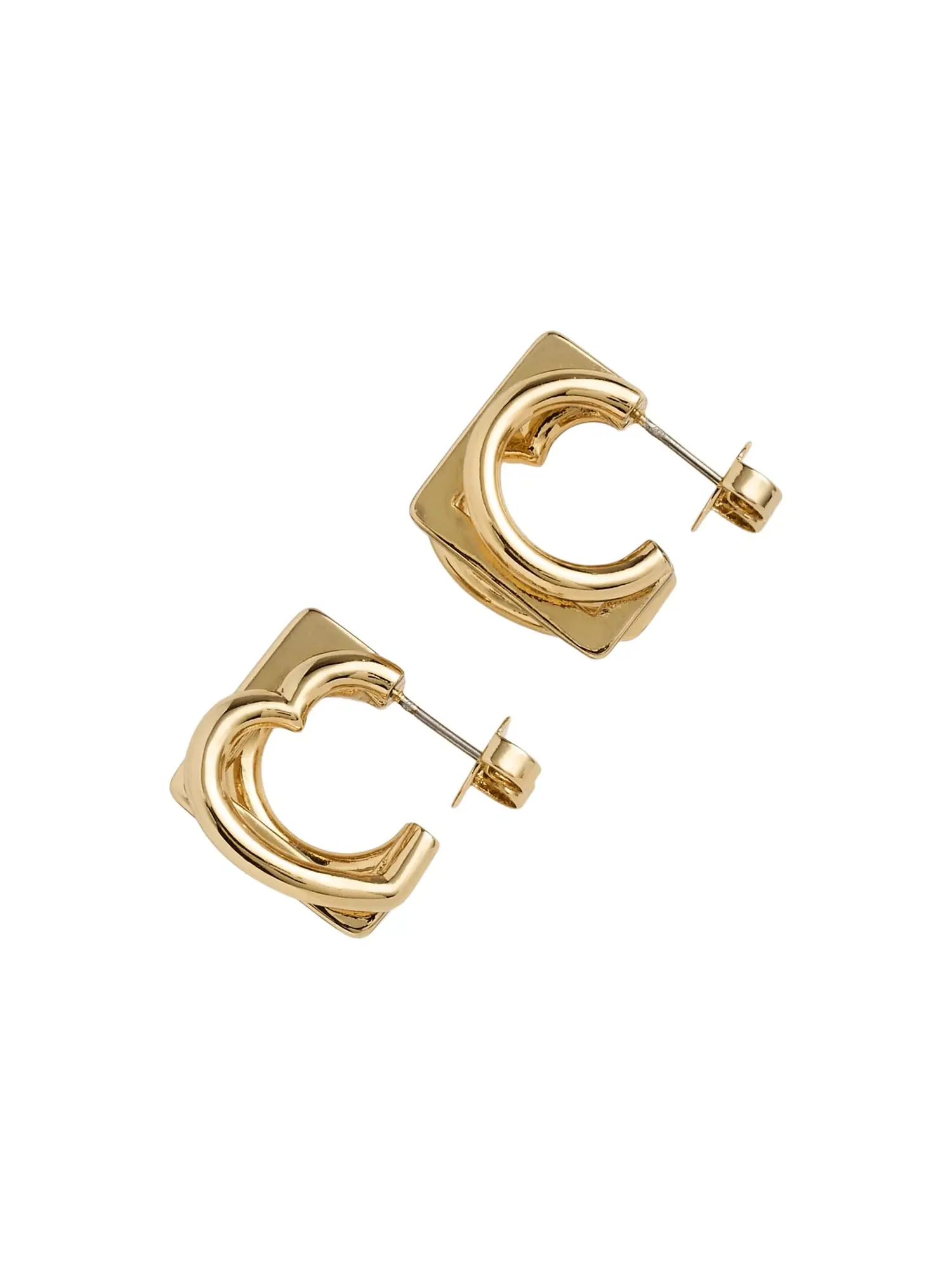 Серьги-кольца Geo Pop Stacked Hoops Kate Spade New York — изображение 1 из 3, оттенок золото