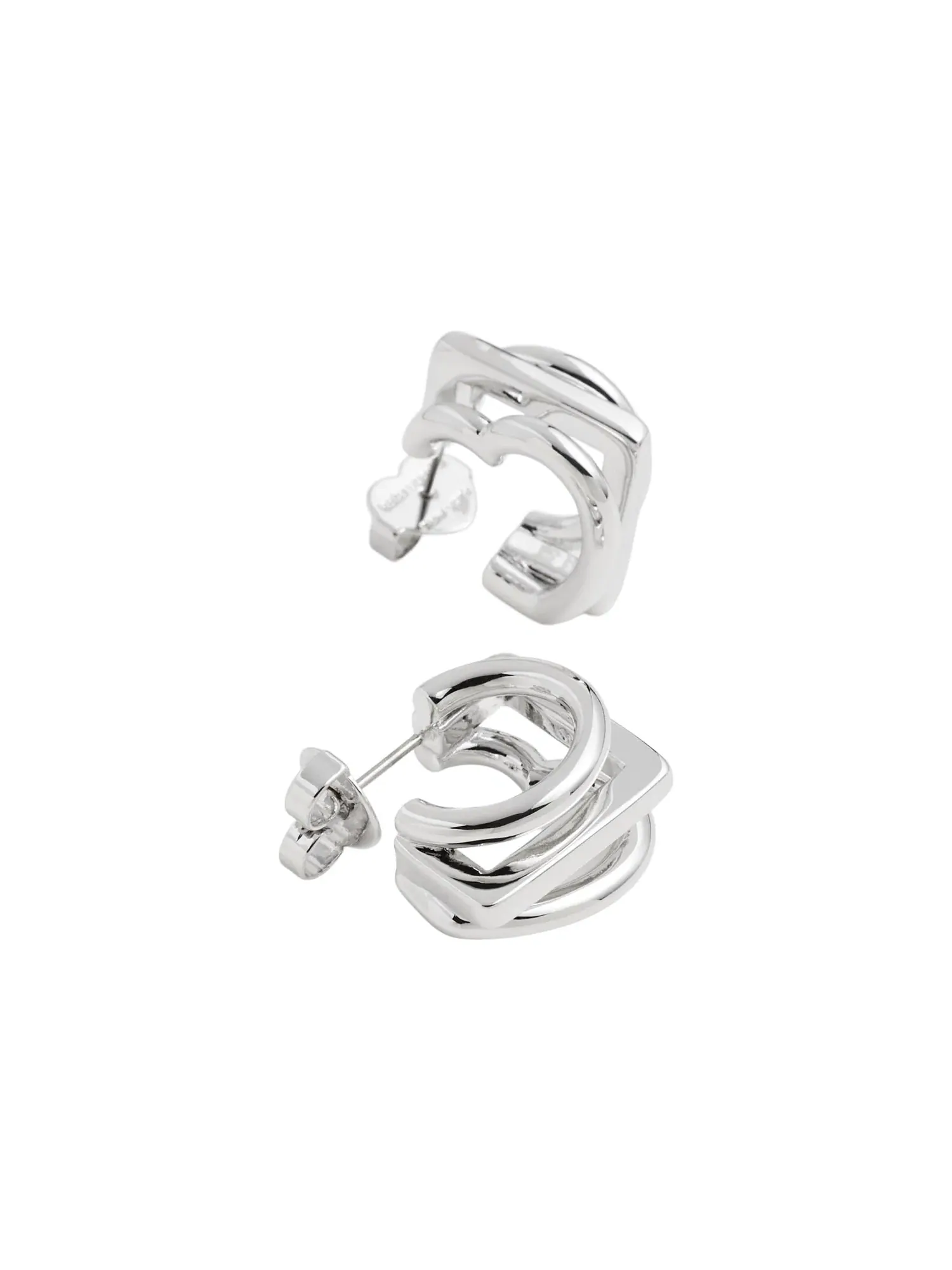 Серьги-кольца Geo Pop Stacked Hoops Kate Spade New York — изображение 3 из 3, оттенок серебряный