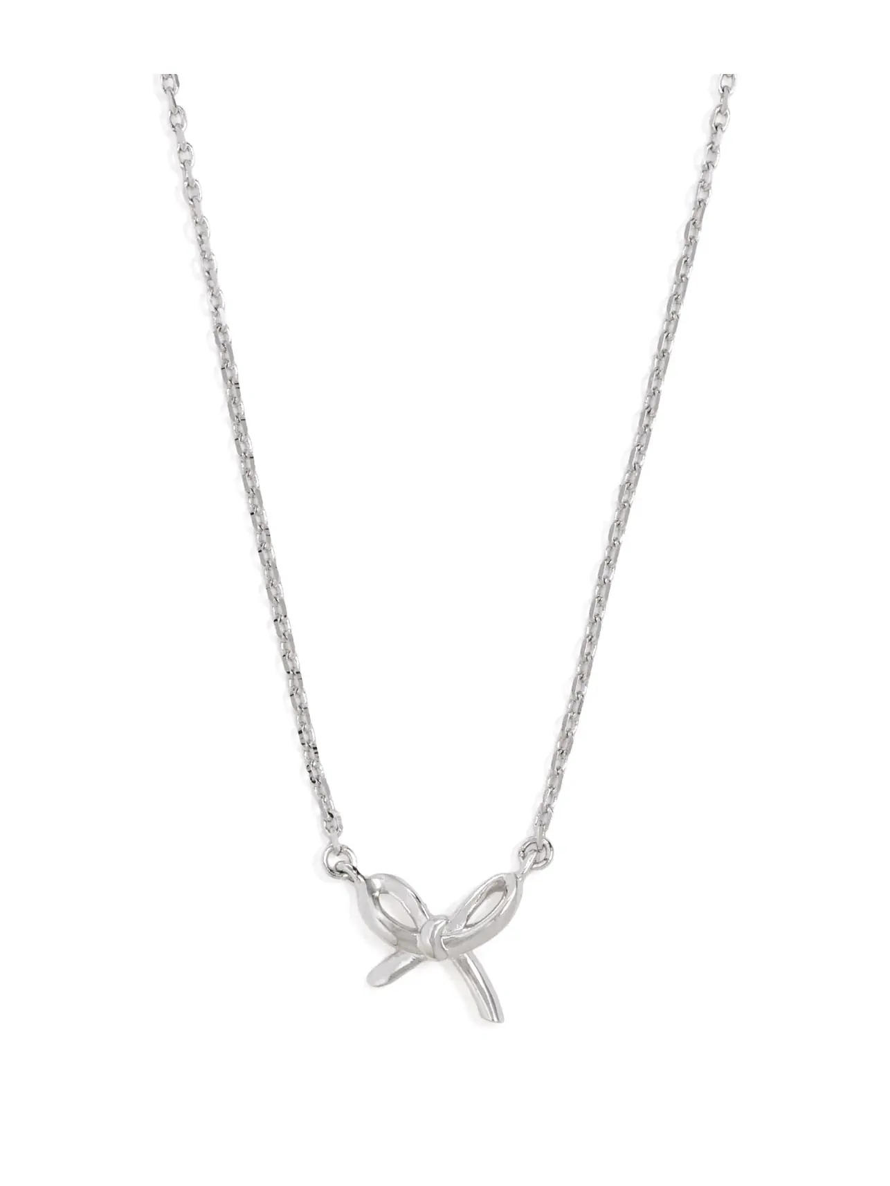 Мини-подвеска-бант Girlie Pearlie Mini Bow Pendant Kate Spade New York — изображение 1 из 4, оттенок серебряный