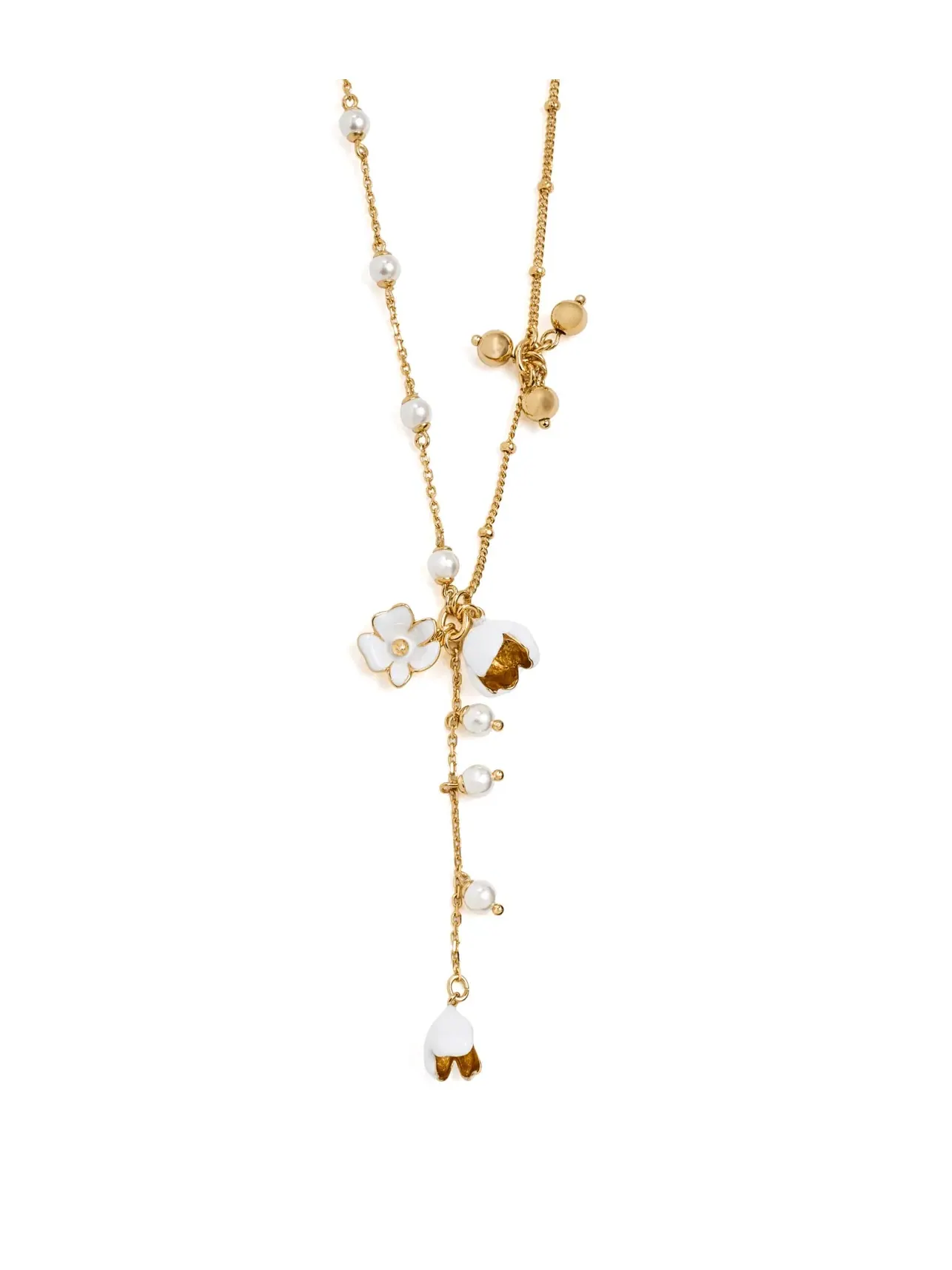 Ожерелье Golden Bloom Y Necklace Kate Spade New York — изображение 1 из 4, оттенок белый