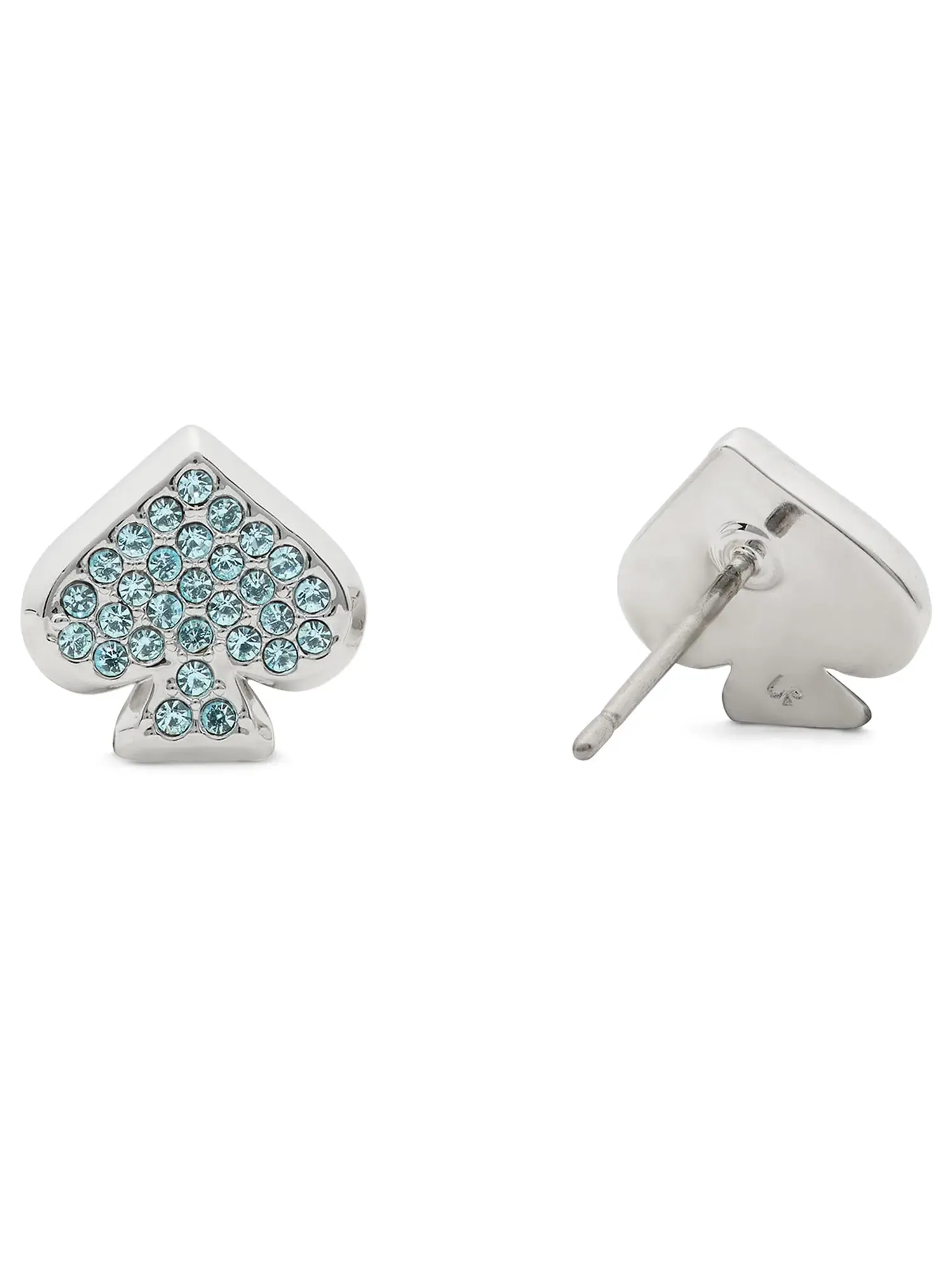Серьги-пусеты Everyday Spade Pave Studs Kate Spade New York — изображение 2 из 2, оттенок синий/серебристый