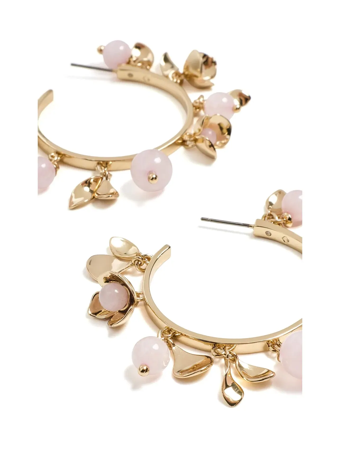 Серьги-кольца Gilded Garden Statement Hoops Kate Spade New York — изображение 3 из 3, оттенок пудровый розовый