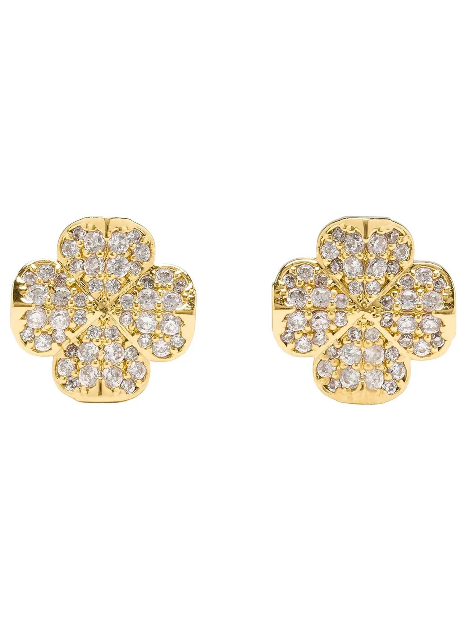 Серьги-пусеты Spade Flower Pave Studs Kate Spade New York — изображение 1 из 3, оттенок прозрачный/золотистый