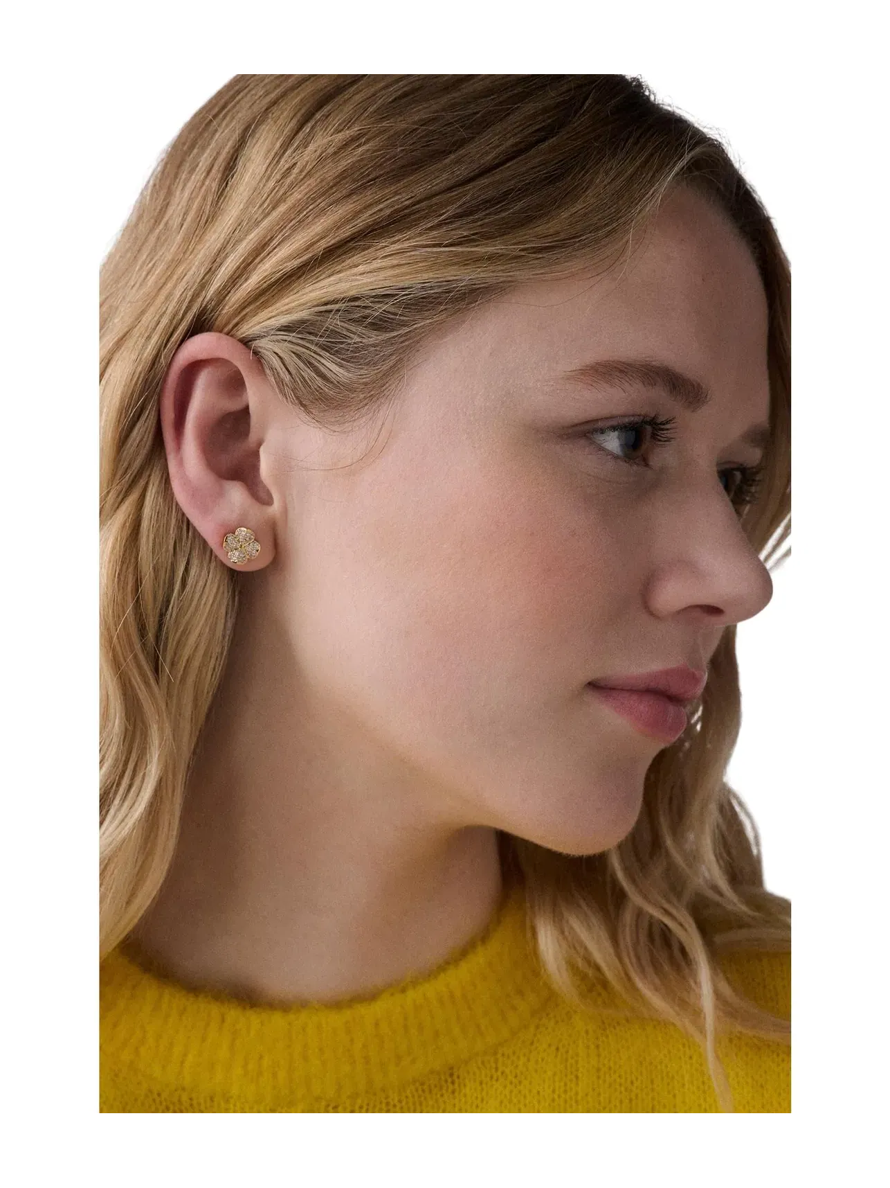 Серьги-пусеты Spade Flower Pave Studs Kate Spade New York — изображение 3 из 3, оттенок прозрачный/золотистый