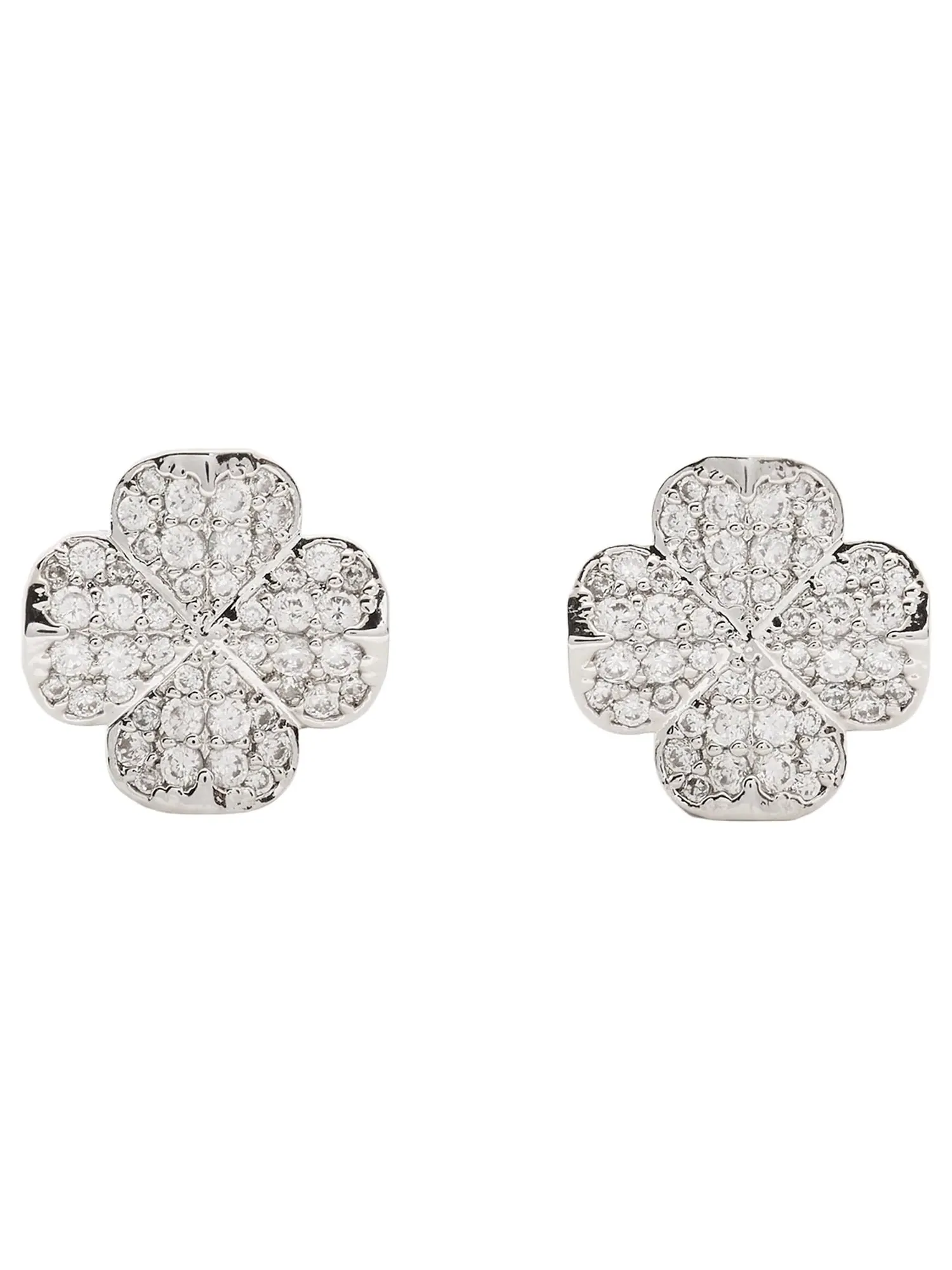 Серьги-пусеты Spade Flower Pave Studs Kate Spade New York — изображение 1 из 2, оттенок прозрачный/серебристый