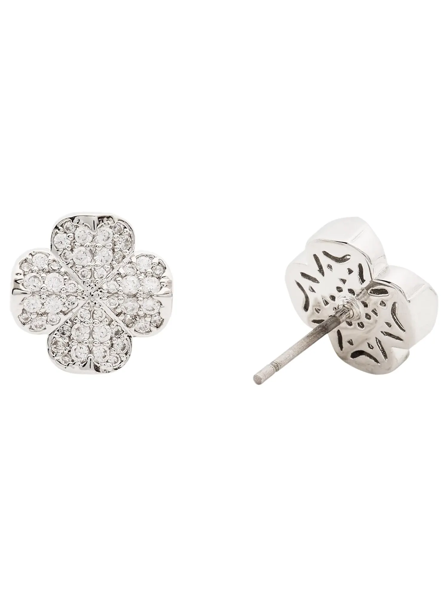 Серьги-пусеты Spade Flower Pave Studs Kate Spade New York — изображение 2 из 2, оттенок прозрачный/серебристый