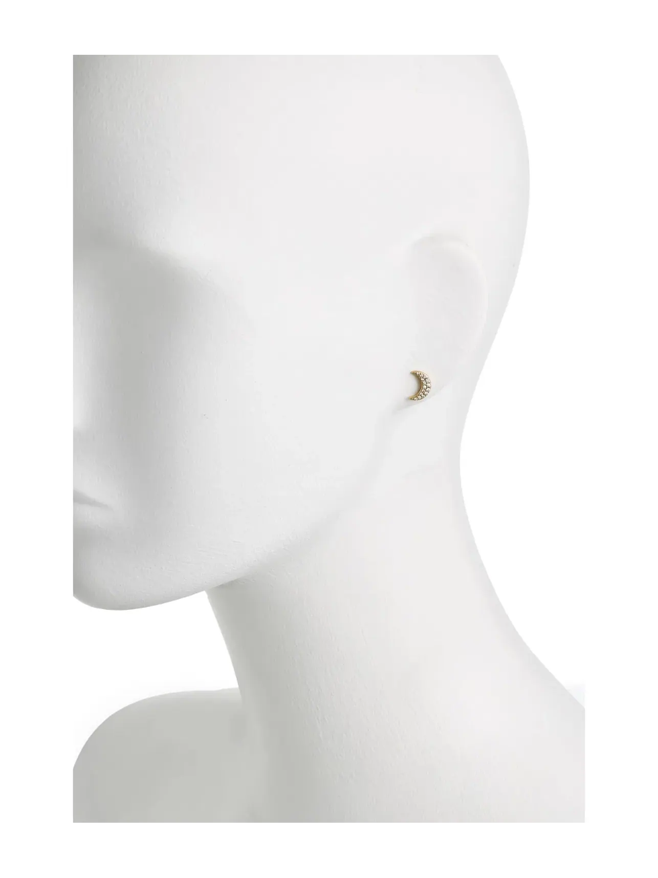 Серьги-пусеты You're A Gem Pave Moon Studs Kate Spade New York — изображение 2 из 3, оттенок прозрачный/золотистый