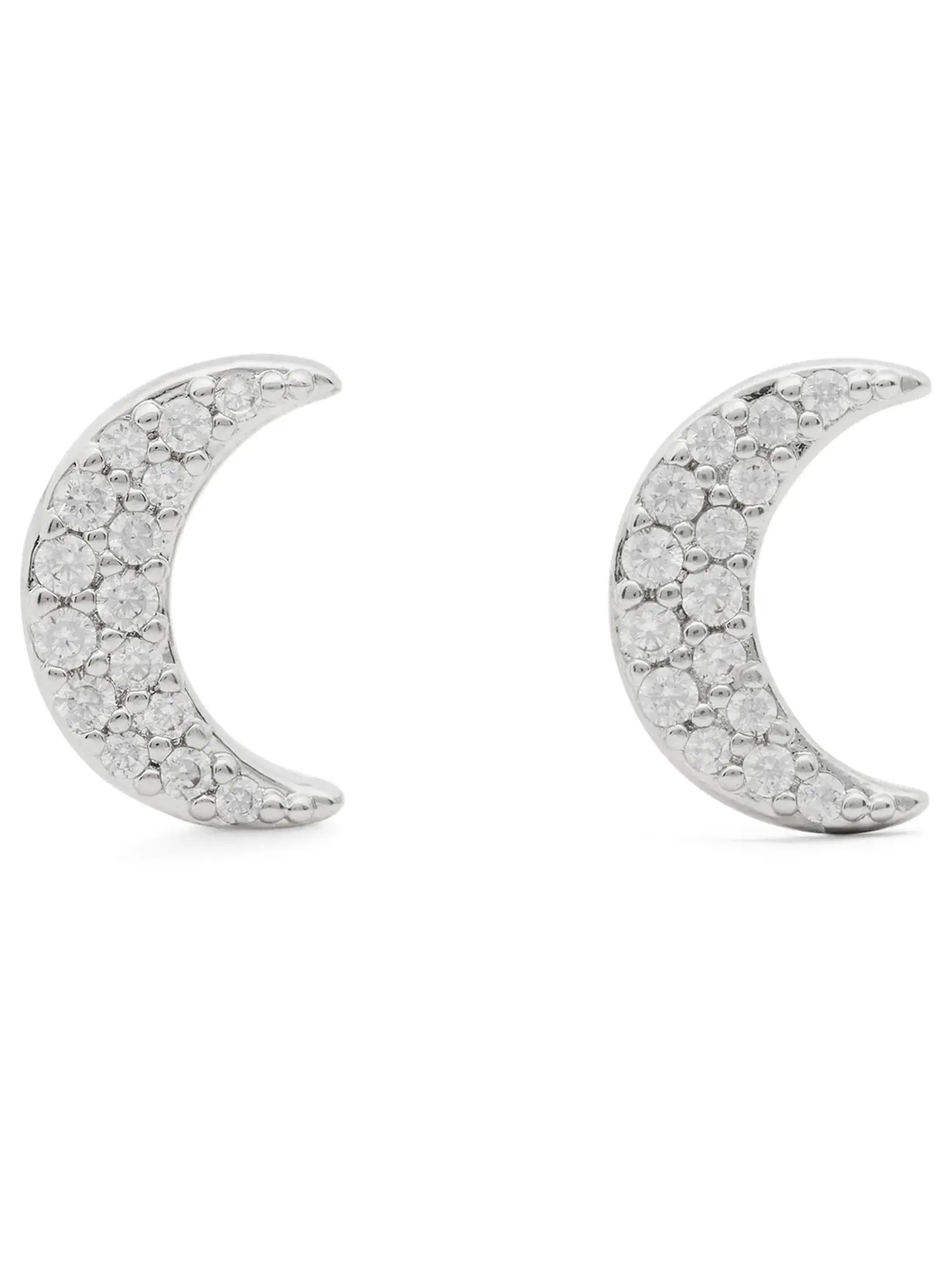 Серьги-пусеты You're A Gem Pave Moon Studs Kate Spade New York — изображение 1 из 2, оттенок прозрачный/серебристый